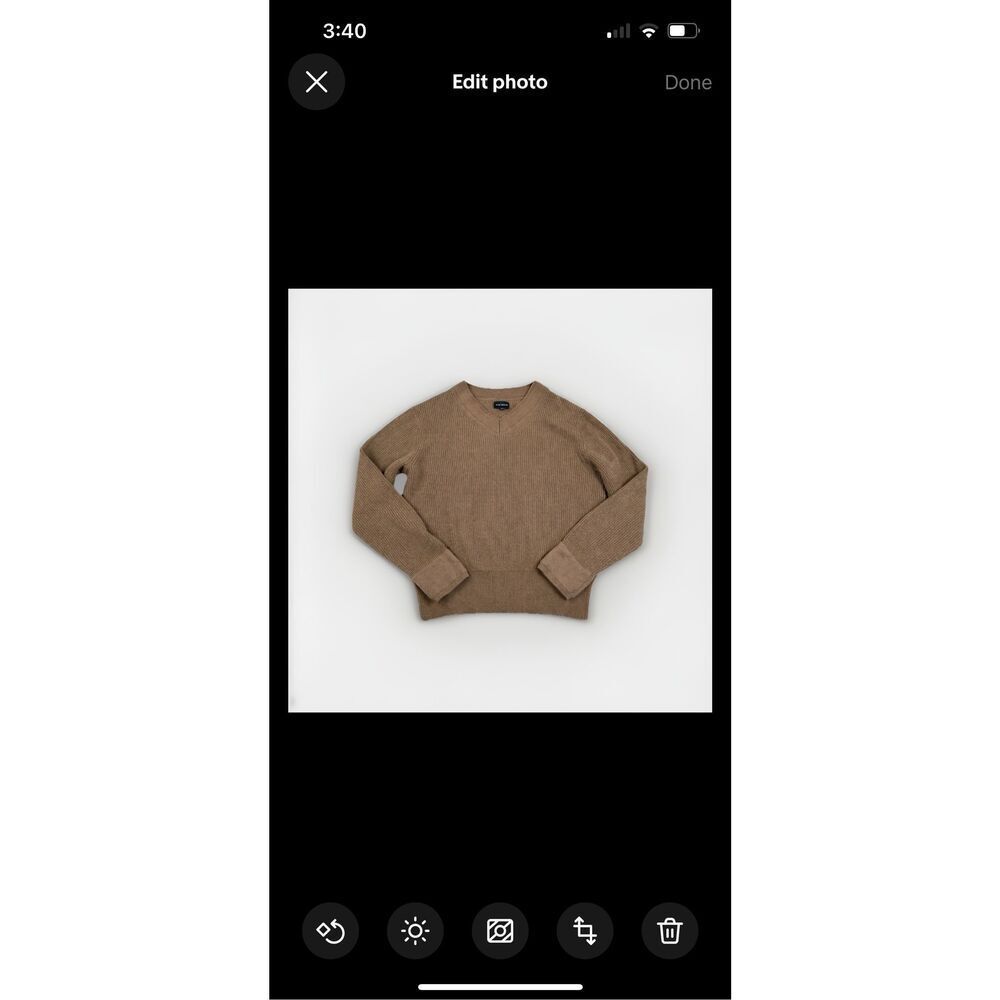 Club Monaco Mens V-Neck Sweater Brown Luxe Workwear Casual Classic Pullover L